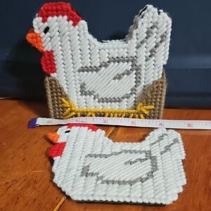 Handcrafted Chicken Coaster Set